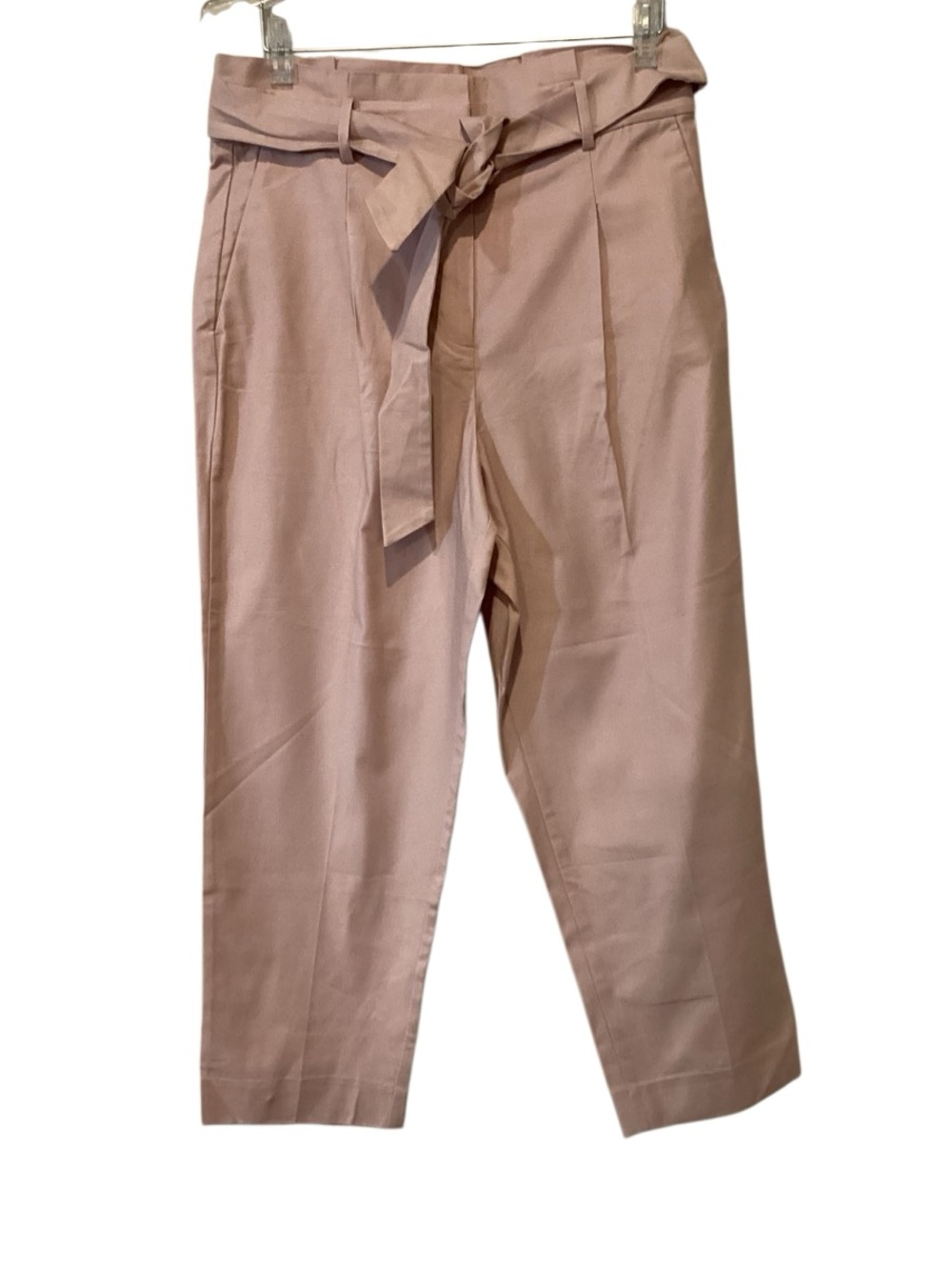NWT Ann Taylor Paperbag Waist Straight Leg Pants Size 8P Blush Pink